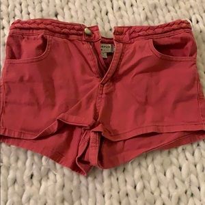 Urban outfitters coral braided belt shorts